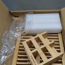 QUEENKAY Dish Drying Rack Collapsible 2-Tier Bamboo Dish Rack for Kitchen Counter Wooden Dish Drainer with Foldable Space-Saving Design for Dishes, Plates, and Cups