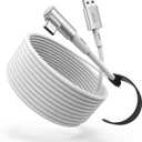 KIWI design 16FT Link Cable Compatible with Oculus/Meta Quest 3S Accessories, and Quest 3/2/Pro/Pico 4, USB 3.0 to USB C Link Cable with 5Gbps Super Speed (White)
