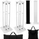 Cinnvoice 2 Set DJ Totem Light Stand Adjustable DJ Booth 132 lbs Capacity Portable with Bag and Black/White Scrims for Mobile Live Pop and Events (53''-98'')