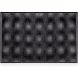 OMYOPY Rubber Bar Service Mat for Countertop 18 x 12 Inch, Non Slip Black Dish Drying Spill Matting for Bars, Restaurants, Coffee Shops