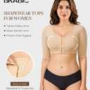 BRABIC Shaper Tops for Women Arm Compression Post Surgery Front Closure Bra Tank Top Shapewear (Beige) M