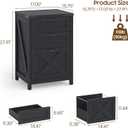 Halitaa Small Farmhouse File Cabinet with 3 Drawers for Home Office, Black Vertical Filing Cabinet Fits Letter and A4 Size, Farmhouse Printer Stand, Under Desk Wooden File Cabinet, Size: 3 Drawers