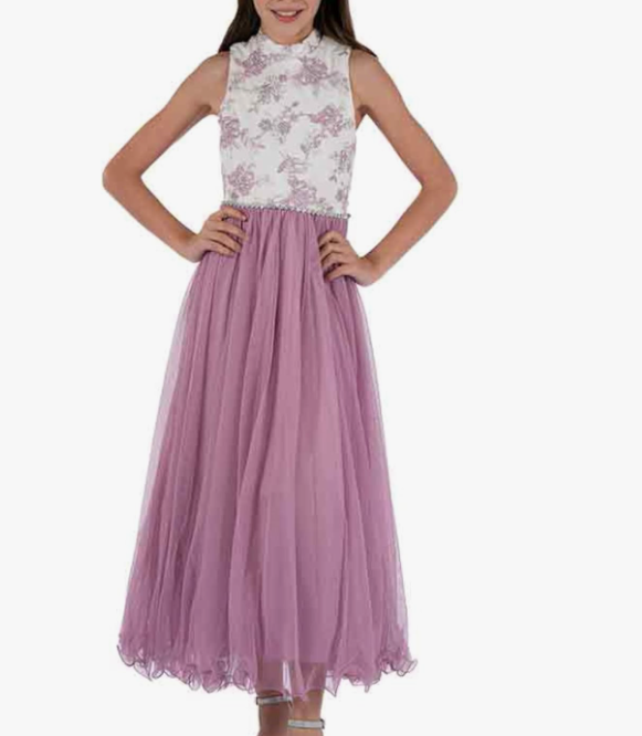 Speechless girls High Neck Full Length Party Dress Special Occasion Dress, 14, Pink