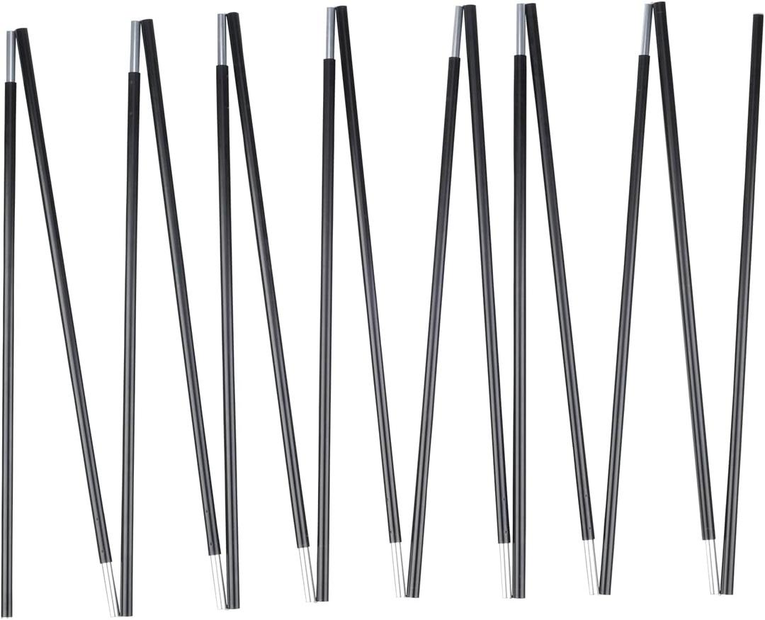 Aluminum Tent Poles Replacement, Black Pre-Assembled Tent Pole, 7001 T6 Heated Camping Tent Rod
