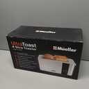 Mueller UltraToast Full Stainless Steel Toaster 4 Slice, Long Extra-Wide Slots for Bagels and Waffles, 6 Browning Levels, LED Display, Cancel/Defrost/Reheat Functions & Removable Tray, Kitchen Gadgets