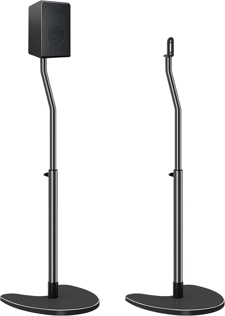 Mounting Dream Speaker Stands Pair, Max 39" Height Adjustable, Heavy Duty Base, 11 lbs Capacity Each, Set of 2 Universal Floor Stands