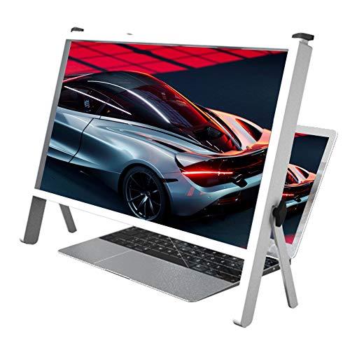 3D 21 Inch Laptop Computer Screen Magnifier, Laptop Computer Screen Magnifier Expanders Bracket Magnifiers Ultra-Clear Projector Screen Magnifying, Portable Amplifier Desktop (Color : White)