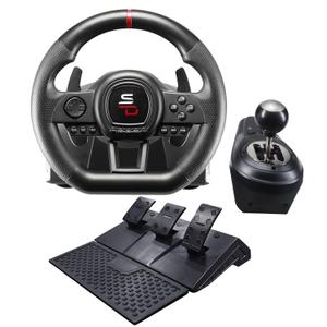 SUBSONIC - Superdrive GS650-X Steering Wheel with Manual Shifter, 3 Pedals, and Paddle Shifters - Racing Wheel for Xbox Series X/S, PS4, Xbox One - Black