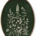 TLESKE Vintage Dark Green Botanical Floral Oval Wall Art Decor Framed 9x12, Flowers Canvas Wall Art Prints Artwork, Cottage Core Cottagecore Hanging Wall Picture Room Decor for Bedroom Living Room, 11.3"L x 8.7"W