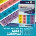 Monthly Pill Organizers - (Pack of 2) 28 Day Monthly Pill Planners to Separate Pills & Vitamins Week to Week, Travel Medication Reminder Daily Monday to Sunday Compartments