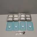 4 Pieces Stainless Steel Snack Containers, Double Compartment Reusable, Stainless Steel Snack Container with Lids, Dishwasher Safe, Seasoning, Dipping Sauce