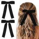 2PCS Brown Velvet Bows Girls Hair Clip Ribbon Accessories for Baby Toddlers Teens Kids