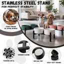 Raised Ceramic Dog Bowl Set - Elevated Double Dishes with Stainless Steel Stand - Food and Water Bowls for Small to Medium Dogs - Each Holds 3.5 Cups (29.57 fl oz) - White