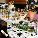24 Pcs Graduation Cap Photo Holder with Wooden Base Wire Picture Clip Black Grad Table Number Holders Bulk Graduation Cap Decorative Card Holder for Class of 2026 Centerpieces Grad Party Supplies