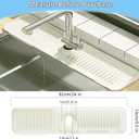 5 Slope Kitchen Sink Faucet Mat, Kitchen Sink Splash Guard, Silicone Material Easy to Clean, 24*5.5 inch Large Size, Suitable for Bathroom, Laundry Room and RV,ivory white