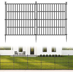 No Dig Garden Fence Outdoor for Yard, 24in (H) x 10ft(L)
5 Panels Animal Barrier Fence, Rustproof Metal Temporary Dog Fence, Decorative Fencing for Patio, Flower Bed