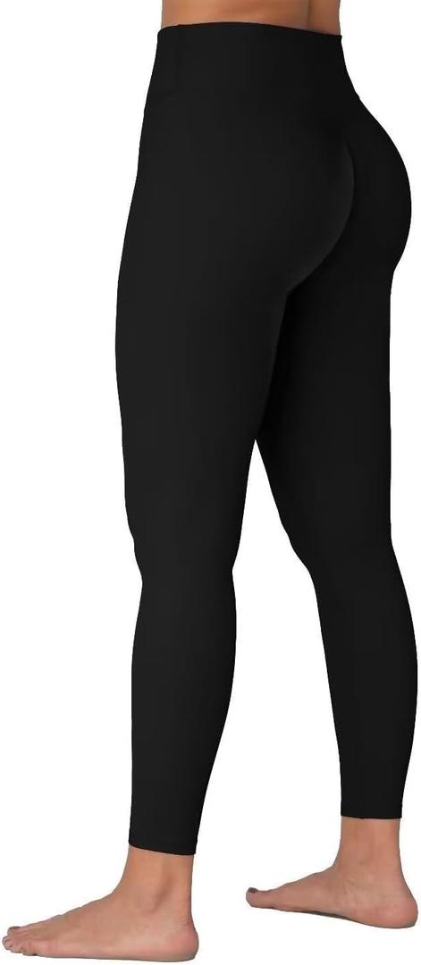 Sunzel Sunzfly Invisible Butt Scrunch Workout Leggings for Women, Butt Lifting High Waisted Gym Yoga Pants with Tummy Control (Large, Black)