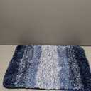 OLANLY Bathroom Rug Set 2 Piece, Soft Absorbent Microfiber Bath Rug Set, Non-Slip, Machine Wash Dry, Plush Shaggy Bath Mats for Bathroom (30"x20"+24"x16", Navy)