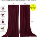 Burgundy Backdrop Curtains Photo Booth Background: 6 Panels 5ft x 10ft Polyester Fabric Drapes - for Party Anniversary Stage Ceremony Decorations