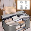 2 x Non-Woven Clothes Storage Bag 90L - Large Capacity Dustproof Organizer with Clear Window for Seasonal Wardrobe