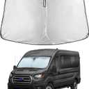 EcoNour Windshield Sunshade Compatible for Ford Transit 2015-2024 2025 2026, Wagon XL,Wagon XLT Cargo Vehicle,Connect Van XL Sun Visor for Front Window Sun Cover, Heat Protector, Car Accessories