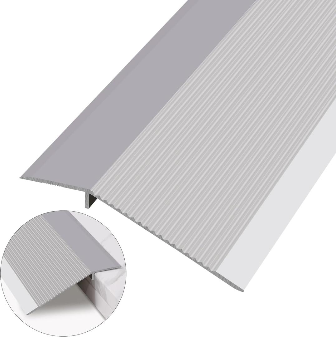 Aluminum Floor Transition Strip, Threshold Reducer for Doorway Ramp Tiles Laminate Planks, Bridge The Height Gap Between 0.3-1.6 inches (2.9 ft x 3.9 in, Matte Silver) Aluminum Floor Transition Strip, Threshold Reducer for Doorway Ramp Tiles Laminate Planks, Bridge The Height Gap Between 0.3-1.6 inches (2.9 ft x 3.9 in, Matte Silver)