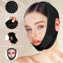 Reusable V Line Lifting Mask with Chin Strap, V Shaped Face Mask for Sagging, Jaw Exerciser (Black)