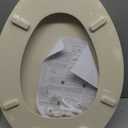 1Q1E3-01 Deluxe Molded Wood Toilet Seat with Vari-Adjust Lok-Down Hinge and Quik-Lok Mounting Hardware, Elongated, Bone