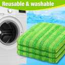 12 inch Mop Pads Refills, 4 Pack Microfiber Reusable Replacement Flat Replacements Heads for Wet Dry Floor Cleaning, Green Cloth