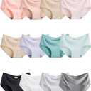 Teen Girls Underwear Seamless Big Girl Panties Fashion and Comfortable Multipack (7-8 Years, White Pink Black Light Blue)