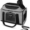 Petskd Top-Expandable Pet Carrier 18x13x9.5 Inches Southwest Airline Approved, Soft-Sided Carrier for Small Cats and Dogs with Locking Safety Zippers and Anti-Scratch Mesh(Grey)