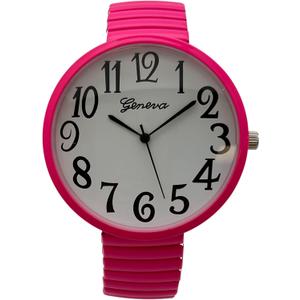 NIMI Super Large Face Stretch Strap Watch (Hotpink)