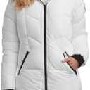 Spyder Womens White Long Winter Coats - Cozy Long Puffer Coats for Women Wind & Water Resistant Hooded Quilted Jackets for Women,Size L