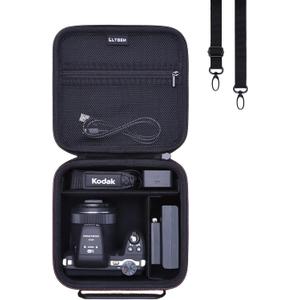 L LTGEM Camera Case Compatible with KODAK PIXPRO AZ405 / AZ528 / AZ425 / AZ255 Digital Camera and Accessories, with 2 Dividers and Shoulder Strap, Black