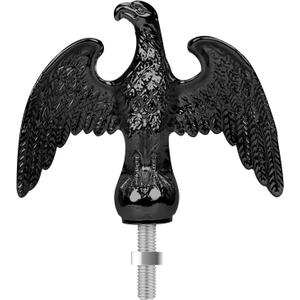 NQ Flag Pole Eagle Topper Ornament, Aluminum Alloy Eagle Finial for 20'/25'/30' Telescopic/Sectional FlagpoleBlack,7inch