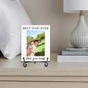 FRRCREU Wooden Picture Frame For 4" X 6" Photo -Best Dad Ever, Love You Loads - Desktop, Shelf, Counter Decor, Father Gifts From Daughter Son, Father's Day Gifts (With Iron Bracket) - A02
