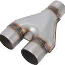 409 Stainless Steel Diesel 2.25''inlet/2.25''outlet Exhaust Y-Pipe, 2.25 Inch Single/2.25 Inch ID Dual Pipe 10" Overall Length