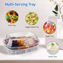 Ice Serving Tray, Chilled Party Platter,ice Chilled Platter with lid,Serving Trays for Party,Keep Food Cold for Fruit, Vegetable, Appetizer, Shrimp with Tongs and Spoons.