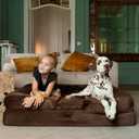 NOAH & PAW XL Dog Bed, 45x35x11 Inch, Orthopedic Large Dog Beds, Eggshell Memory Foam Infused with Cooling Gel, Inner Cover, Waterproof, Machine Washable (Velvet Sofa Collection)