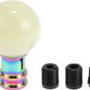 Car Shift Knob, 9cm Universal for Automatic and Manual Vehicle Gear Shifter Knob with 3 Adapter Acrylic Fluorescent Color, 1 Set