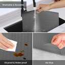 Shelf and Drawer Liner for Kitchen Cabinets, Non Adhesive Drawer Liner, Non Slip Waterproof Shelf Paper Washable EVA Dresser Bathroom Pantry Refrigerator Protector Liner (Dark Grey, 12INx20FT)