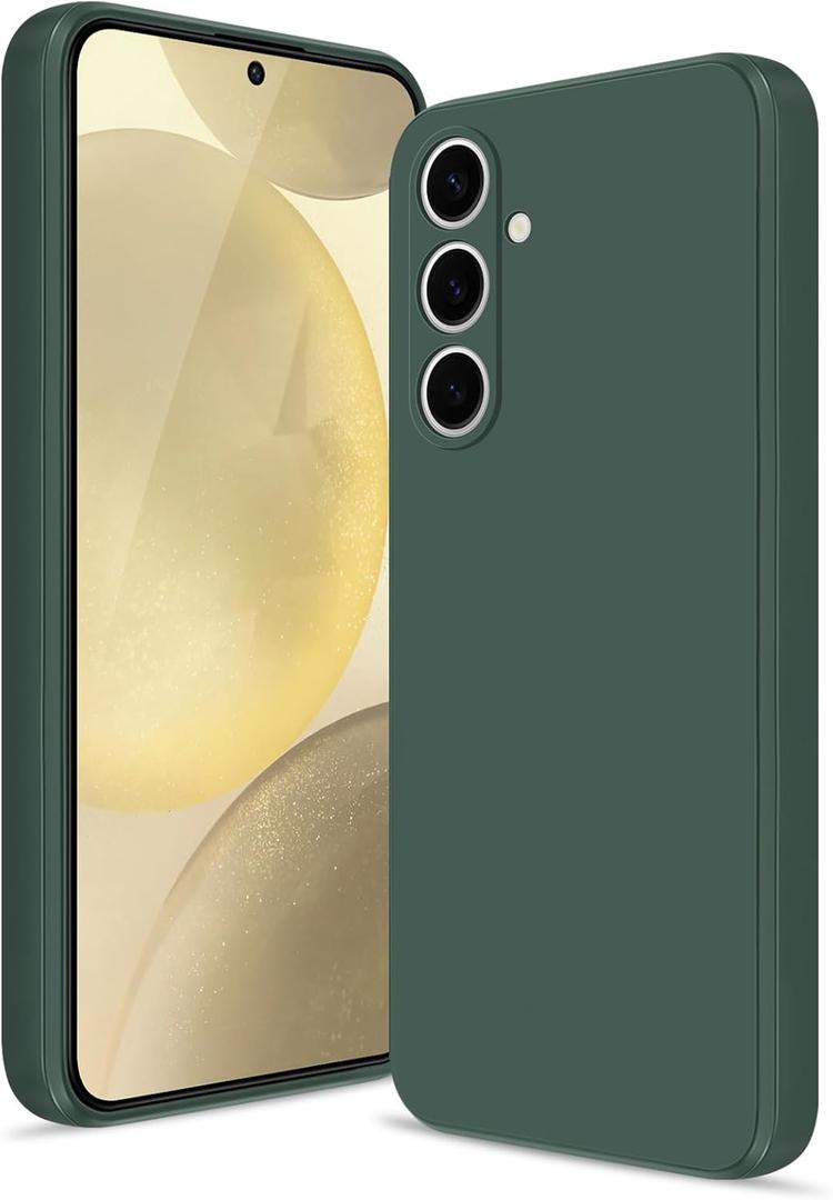 Case for Samsung Galaxy S24, Soft Silicone Case with Upgraded Camera Protection, Shockproof Slim Case Cover with Anti-Scratch Microfiber Lining, Green