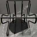 Black Metal Side Table with Magazine Rack, Round End Table for Small Spaces, 13.4" x 11.8" x 13.8"