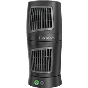 Lasko 12" Twist-Top 3-Speed Portable Tower Table Fan Widespread Oscillation for Bedroom, Office, Black, 4911