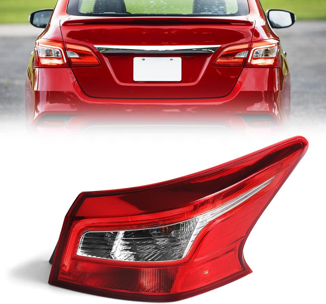 Huray Right Tail Light for Nissan Sentra 2016-2019, LED Taillight Tail lamp Rear Brake Lamp Replacement for 265503YU0A NI2805108, Passenger Side RH Outer