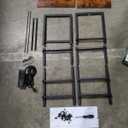 Huuger 5 Drawers Dresser with Charging Station, Dresser for Bedroom, Tall Night Stand, Chest of Drawers with Open Shelf, Bedside Table Nightstand, Fabric, for Entryway, Rustic Brown