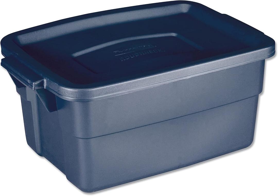 Roughneck Storage Box, 10 5-8w X 15.687d X 7h, Dark Indigo Metallic