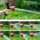 FANHAO Fireman Style Garden Hose Nozzle, Heavy Duty All-Metal Fire Water Nozzle with 9 Spray Patterns, High Power Hose Sprayer Nozzle with Lever Control for Car Washing, Garden & Pets Showering