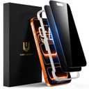 UNBREAKcable Privacy Screen Protector for iPhone 17 Pro Max, Shatterproof Tempered Glass [True 28Anti Spy] [9H Hardness] [Easy Installation Frame] Private Protector for iPhone 6.9inch-2 Pack (Black)