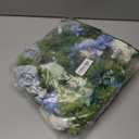 15.7 Inch Artificial Light Blue Hydrangea and Peony Floral Spring Wreath Silk Peony Wreath with Green Leaves Welcome Front Door Wreath for Wedding Wall Home Decor